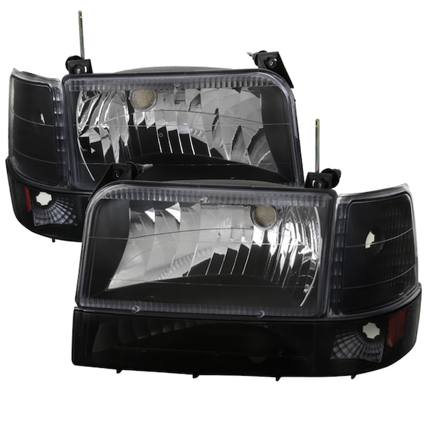 Spec-D Tuning 92-96 Ford F150 Hdlghts- w/ Bumper Lts & Corner Lts, 2LBCLH-F15092JM-RS 2LBCLH-F15092JM-RS - main